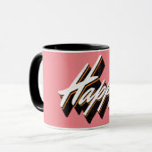 Glückliches Textdesign Tasse (Vorderseite Links)