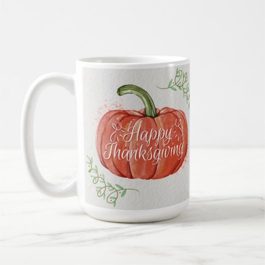 Glückliches Thanksgiving - WC Pumpkin mit Word Art Kaffeetasse (Links)