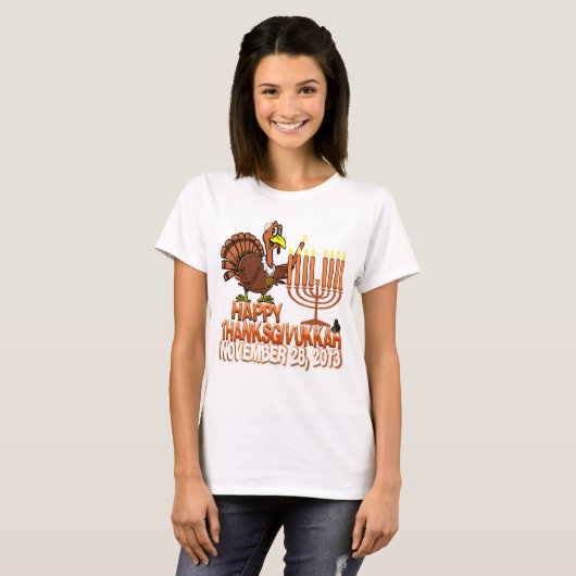 Glückliches Thanksgivukkah - Thankgiving Chanukka T-Shirt (Vorne ganz)