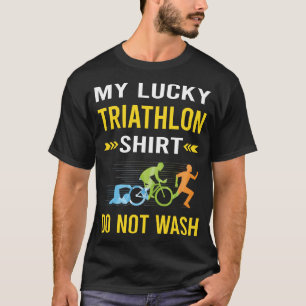 Glückliches Triathlet-Triathlon-Trikot T-Shirt