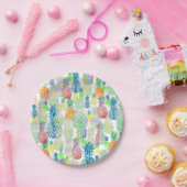 glückliches tropisches Ananas-Muster Pappteller (Party)