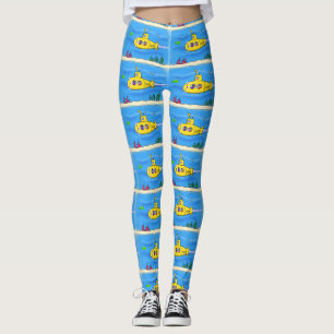 Glückliches U-Boot-Cartoon Leggings