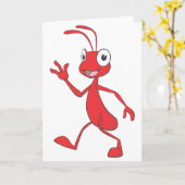 Glückliches und freundliches Ameisen-Gehen Karte (Gelbe Blume)