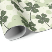 Glückliches und stilvolles Kleeblatt Wrapping Pape Geschenkpapier (Rolleneckpunkt)