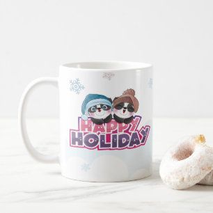 Glückliches Urlaubs Süßer Panda Becher Kaffeetasse