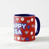 Glückliches USA Tasse (VorderseiteRechts)