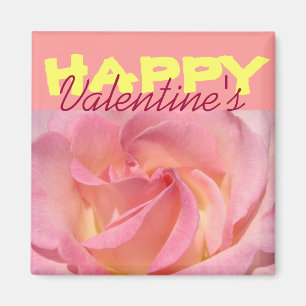 GLÜCKLICHES Valentinsmagnete Rosa Rosenblumen Magnet