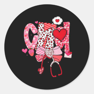 Glückliches Valentinstag Cna Krankenschwester Koke Runder Aufkleber