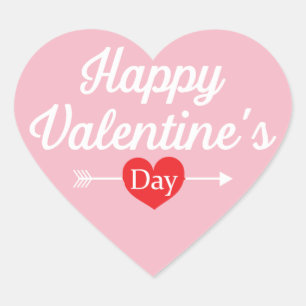 Glückliches Valentinstag-Herz Herz-Aufkleber
