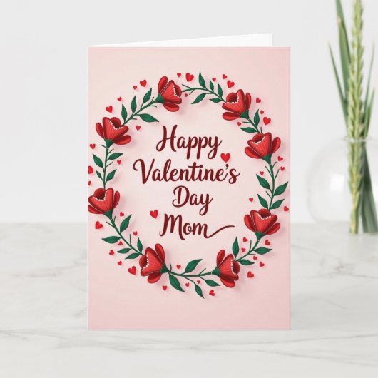 Glückliches Valentinstag-Mutter-Karte Karte (Vorderseite)