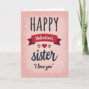 Glückliches Valentinstag Schwester Ich Liebe Dich Karte