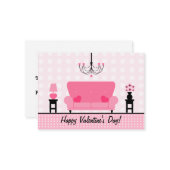 Glückliches Valentinstag Set von 100 rosa Wohnzimm Mitteilungskarte (Vorderseite/Rückseite Beispiel)