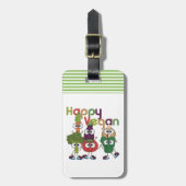 Glückliches veganes gepäckanhänger (Vorderseite vertikal)