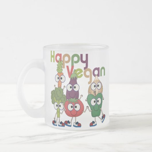 Glückliches veganes mattglastasse (Links)