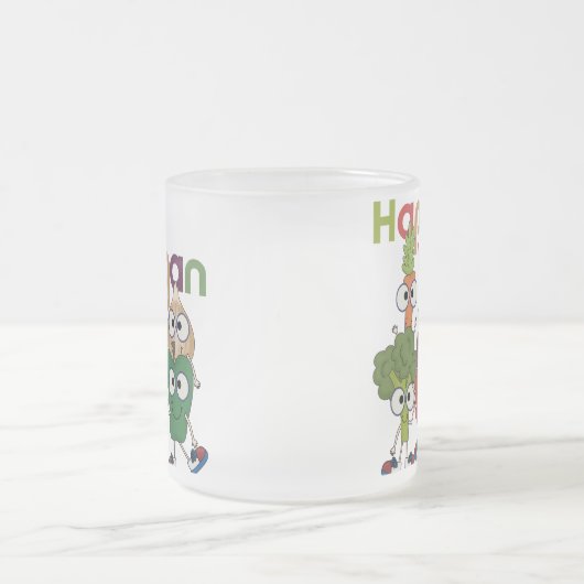 Glückliches veganes mattglastasse (Mittel)