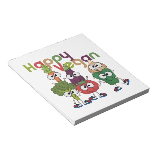 Glückliches veganes notizblock (angewinkelt)