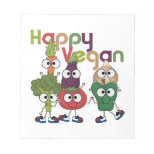 Glückliches veganes notizblock