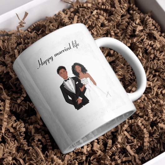 Glückliches verheiratetes Leben, schwarzes Paar, H Zweifarbige Tasse