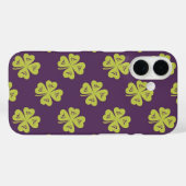 Glückliches Vier-Blatt-Kleeblatt-Muster Case-Mate iPhone Hülle (Rückseite (Horizontal))