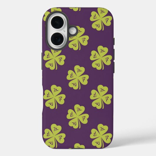 Glückliches Vierblatt-Kleeblatt-Muster Case-Mate iPhone Hülle (Rückseite)