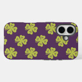 Glückliches Vierblatt-Kleeblatt-Muster Case-Mate iPhone Hülle (Rückseite (Horizontal))