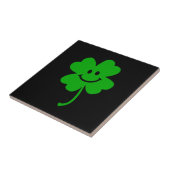 Glückliches vierblättriges Kleeblatt Gesicht Fliese (Seite)