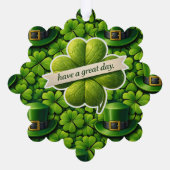 Glückliches vierblättriges Kleeblatt St. Patrick's Ornament Karte (Rückseite)