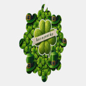 Glückliches vierblättriges Kleeblatt St. Patrick's Ornament Karte (Rechts)