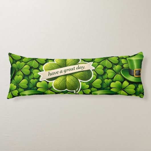 Glückliches vierblättriges Kleeblatt St. Patrick's Seitenschläferkissen (Vorderseite)