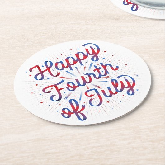 Glückliches Viertel (4.) von JulipapierUntersetzer Runder Pappuntersetzer (Angewinkelt)