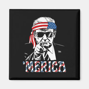 Glückliches Vintage-Trump 4. Juli Patriotisches Am Magnet