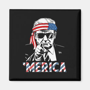 Glückliches Vintage-Trump 4. Juli Patriotisches Am Magnet