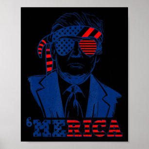 Glückliches Vintage-Trump 4. Juli Patriotisches Am Poster