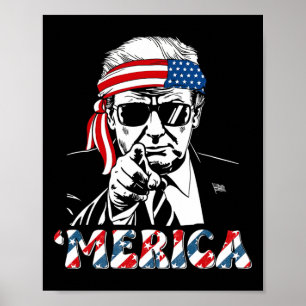 Glückliches Vintage-Trump 4. Juli Patriotisches Am Poster