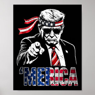 Glückliches Vintage-Trump 4. Juli Patriotisches Me Poster