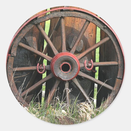 Glückliches Wagenrad Runder Aufkleber (Vorderseite)