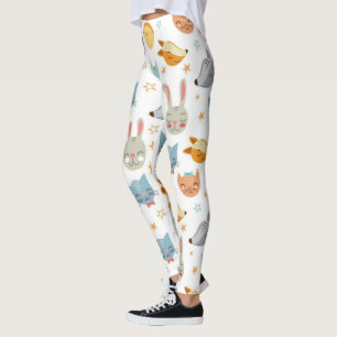 Glückliches Waldtiere-Muster Leggings