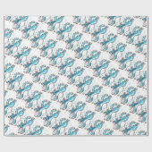 Glückliches Wasser-Katzenspringen Geschenkpapier (Flach)