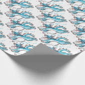 Glückliches Wasser-Katzenspringen Geschenkpapier (Ecke)
