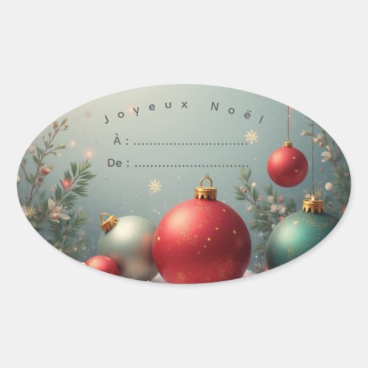 Glückliches Weihnachten Aufkleber (Vorderseite)