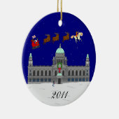 Glückliches Weihnachten (BelfastRathaus) Keramikornament (Rechts)