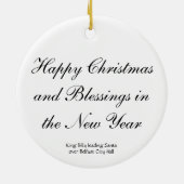 Glückliches Weihnachten (BelfastRathaus) Keramikornament (Hinten)