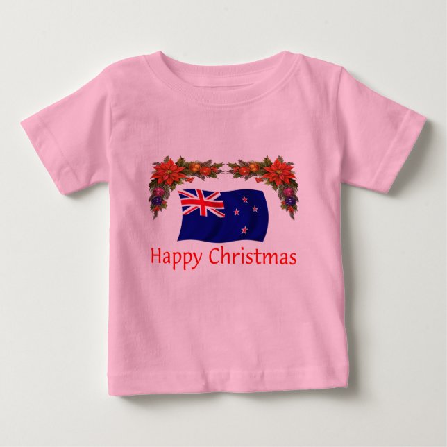 Glückliches Weihnachten Neuseelands Baby T-shirt (Vorderseite)