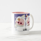 glückliches Weihnachten Zweifarbige Tasse (VorderseiteRechts)