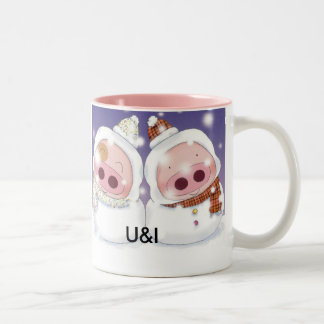 glückliches Weihnachten Zweifarbige Tasse