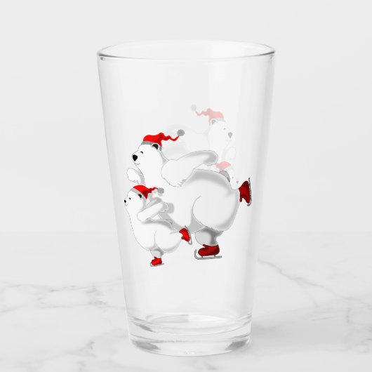 Glückliches Weihnachtsbärglas Glas (Vorderseite)