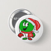 Glückliches WeihnachtsBowlingsball, der eine Button (Vorne & Hinten)