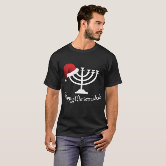 Glückliches Weihnachtschanukka-T-Shirt Chrismukkah T-Shirt (Vorne ganz)