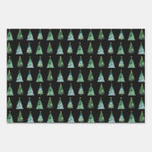 Glückliches Weihnachtsgold und schwarzes Wrapping  Geschenkpapier Set (Vorderseite 3)