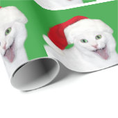 Glückliches Weihnachtskatze Geschenkpapier (Rolleneckpunkt)